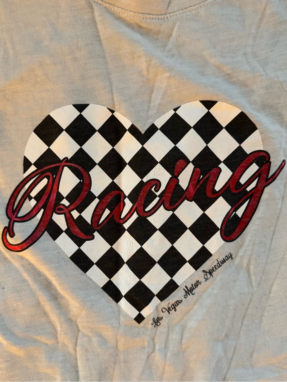 Women’s Las Vegas Motor Speedway Checkered Racing Heart Graphic Tee